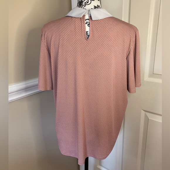 Faith and joy, women’s dusty rose blouse with gemstone collar accent, size XL - Picture 4 of 11